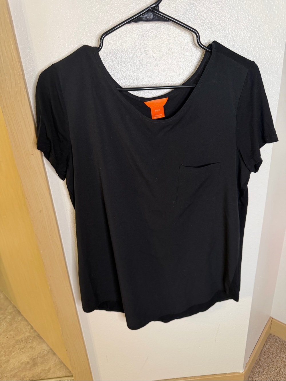Black Women's Short Sleeve Pocket Tee